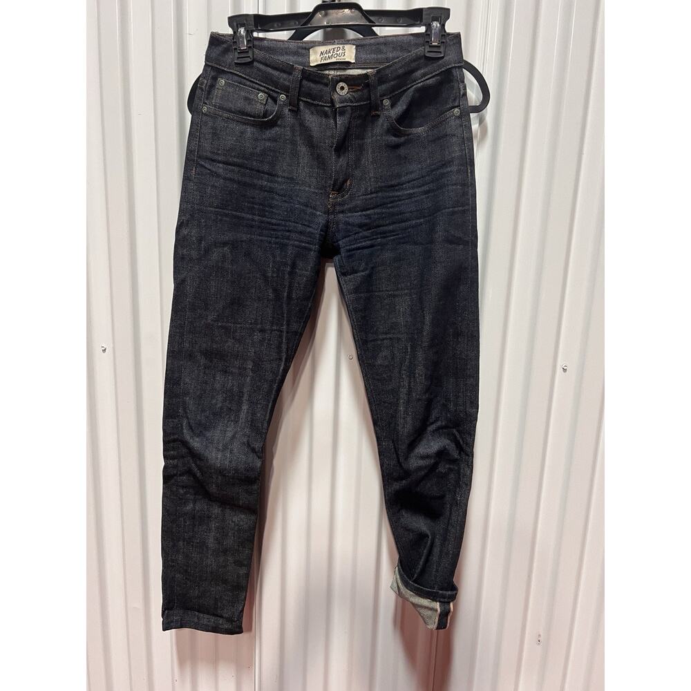Naked And Famous Mens Selvedge Blue Jeans 28 X 28 Zip Fly